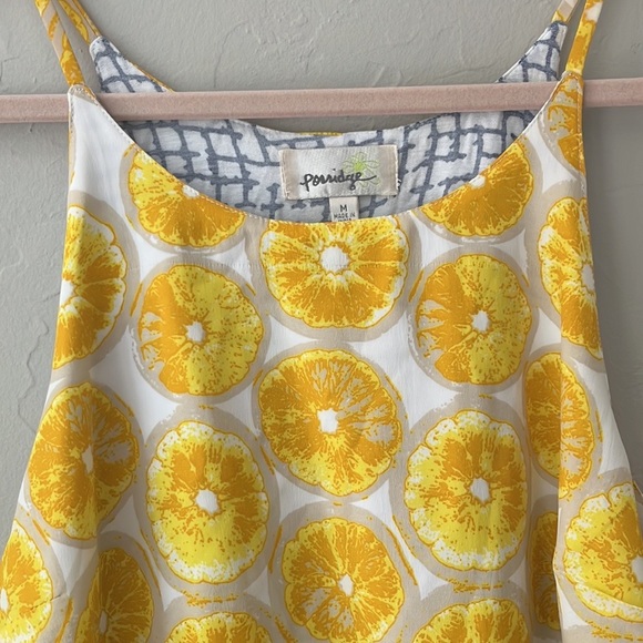 3/$30 ANTHROPOLOGIE PORRIDGE LAYERED SUMMER TOP IN LEMON PRINT M - Picture 5 of 7